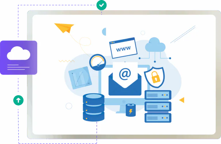 Managed cloud hosting platform with email, SSL security, cloud servers and speed monitoring